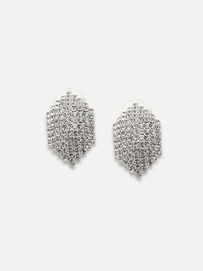 GOLD PLATED PARTY DESIGNER STONE DROP EARRING FOR WOMEN
