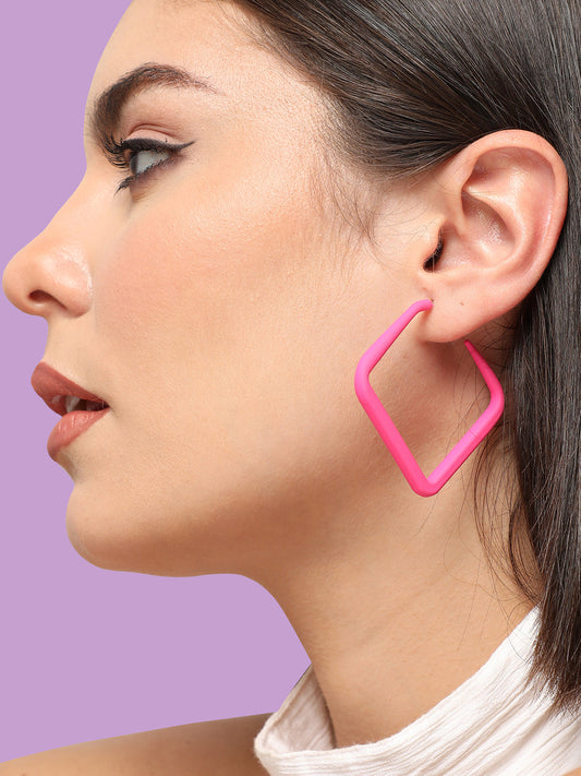 GOLD PLATED CASUAL DESIGNER HOOP EARRING FOR WOMEN