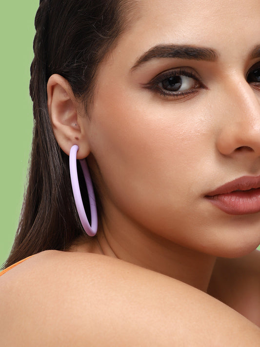 GOLD PLATED CASUAL DESIGNER HOOP EARRING FOR WOMEN