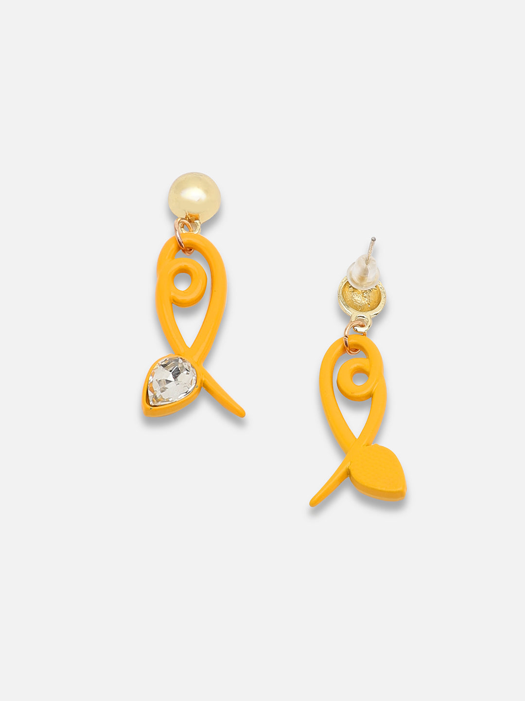 GOLD PLATED CASUAL DESIGNER STONE DROP EARRING FOR WOMEN