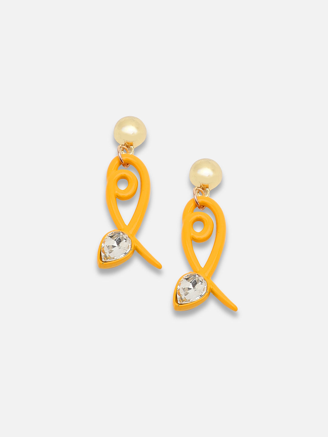 GOLD PLATED CASUAL DESIGNER STONE DROP EARRING FOR WOMEN