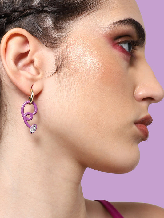 GOLD PLATED CASUAL DESIGNER STONE DROP EARRING FOR WOMEN