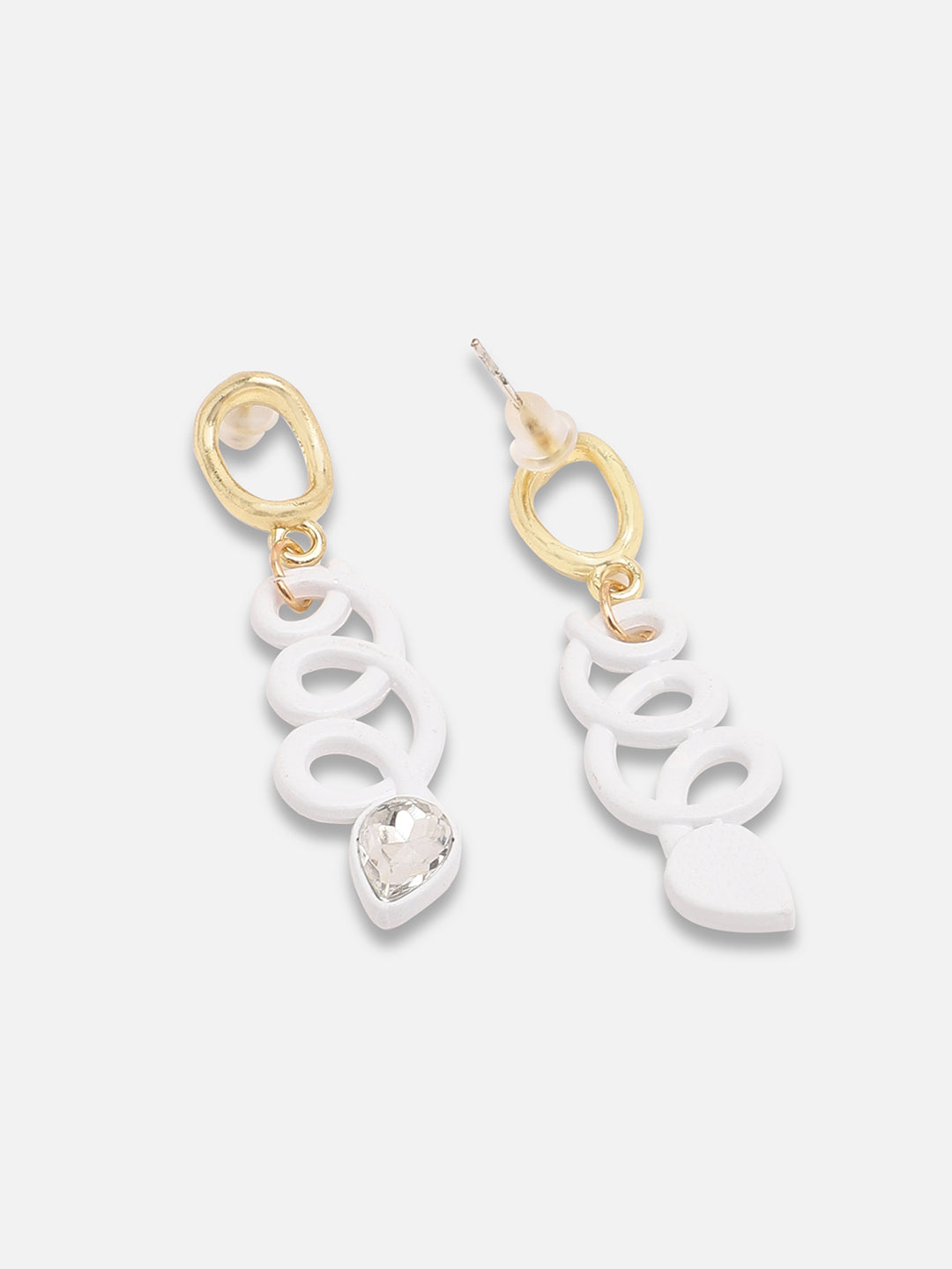 GOLD PLATED CASUAL DESIGNER STONE DROP EARRING FOR WOMEN