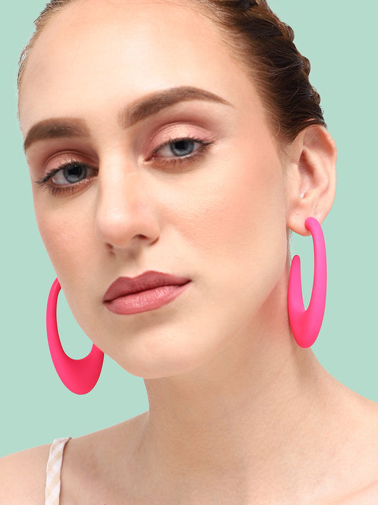 GOLD PLATED CASUAL DESIGNER HOOP EARRING FOR WOMEN