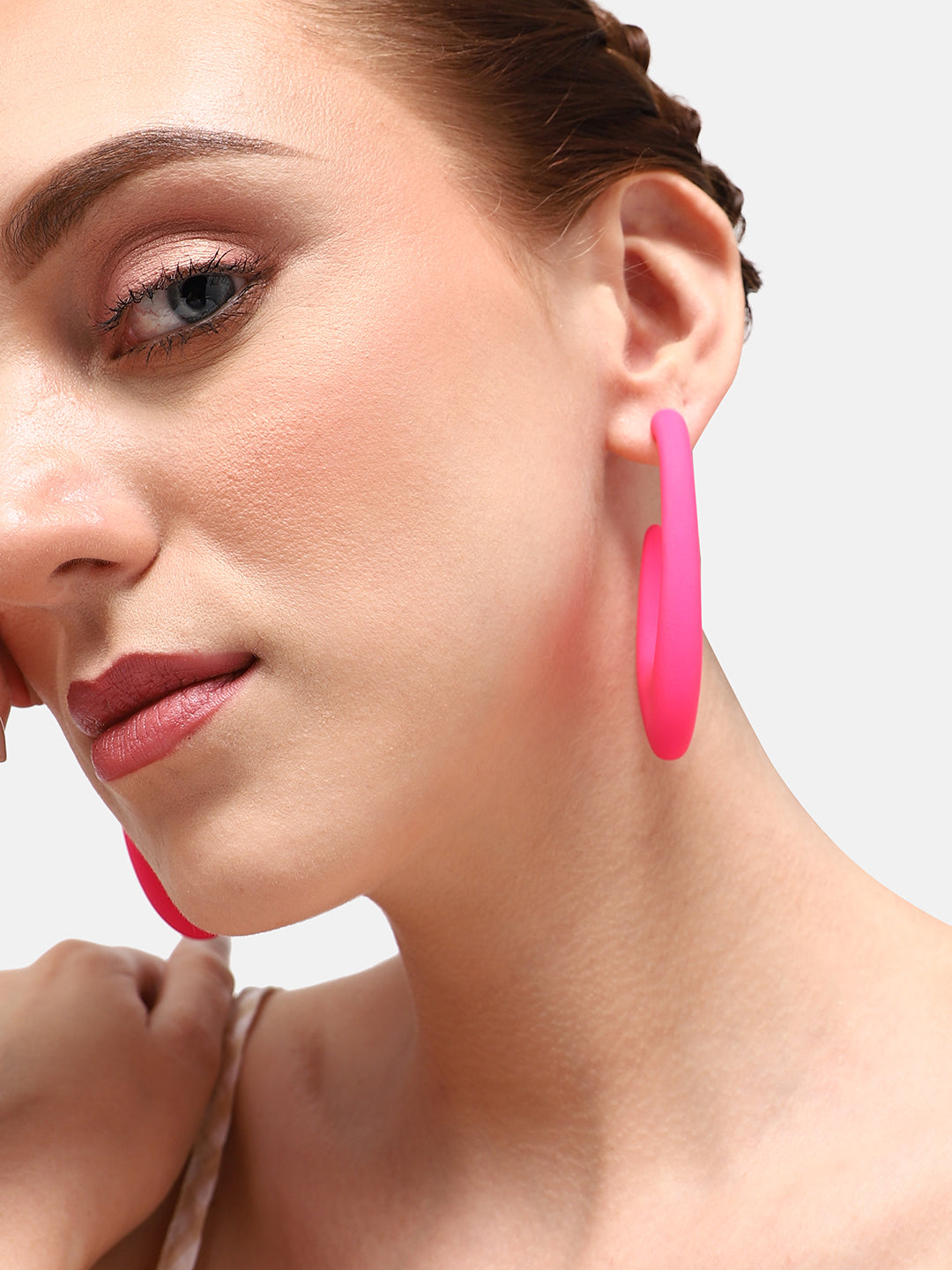 GOLD PLATED CASUAL DESIGNER HOOP EARRING FOR WOMEN
