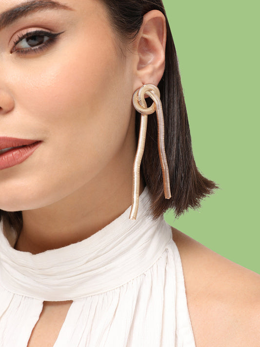 GOLD PLATED PARTY DESIGNER DROP EARRING FOR WOMEN