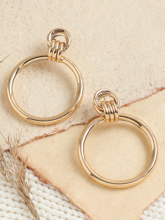 GOLD PLATED PARTY DESIGNER DROP EARRING FOR WOMEN