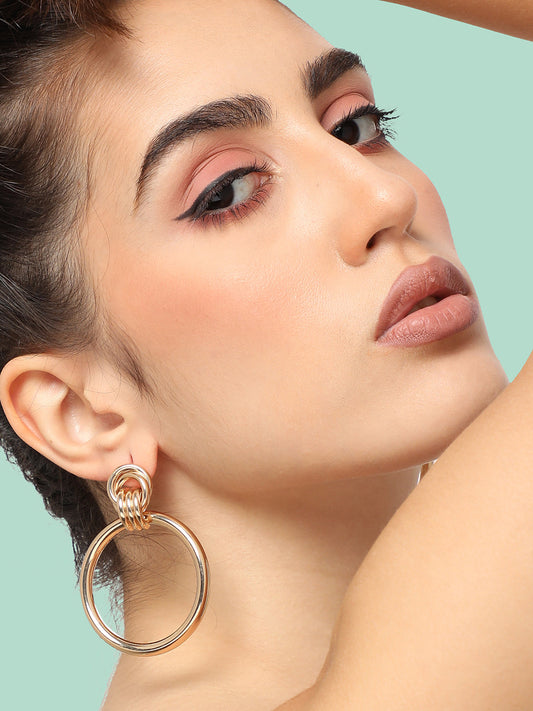 GOLD PLATED PARTY DESIGNER DROP EARRING FOR WOMEN