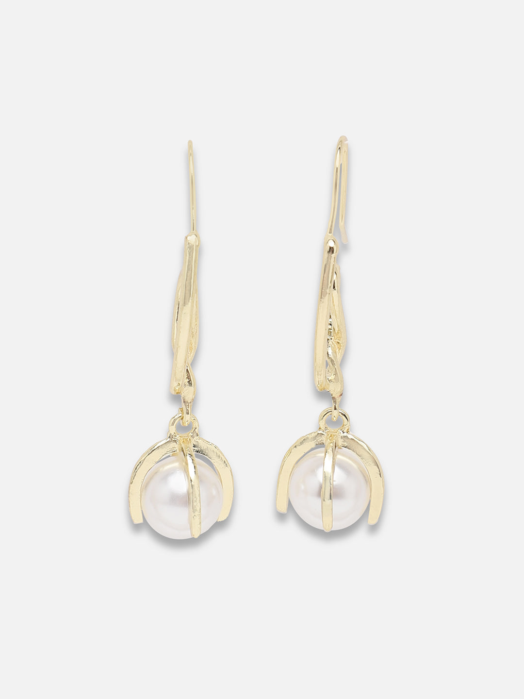 GOLD PLATED PARTY PEARLS DROP EARRING FOR WOMEN