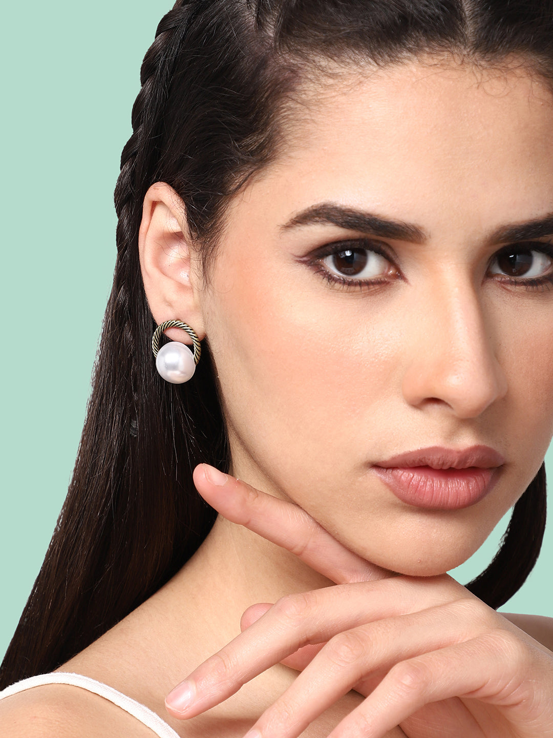GOLD PLATED CASUAL PEARLS DROP EARRING FOR WOMEN