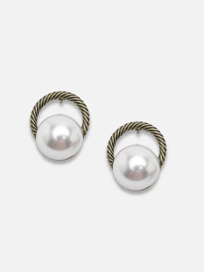 GOLD PLATED CASUAL PEARLS DROP EARRING FOR WOMEN