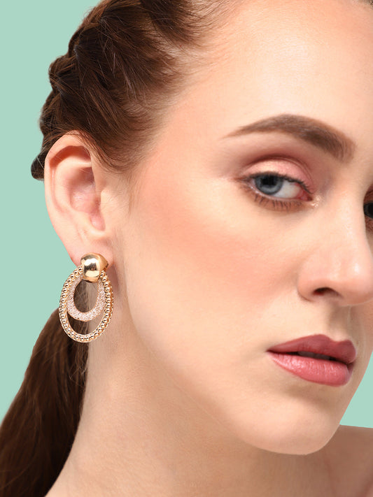 GOLD PLATED PARTY DESIGNER DROP EARRING FOR WOMEN