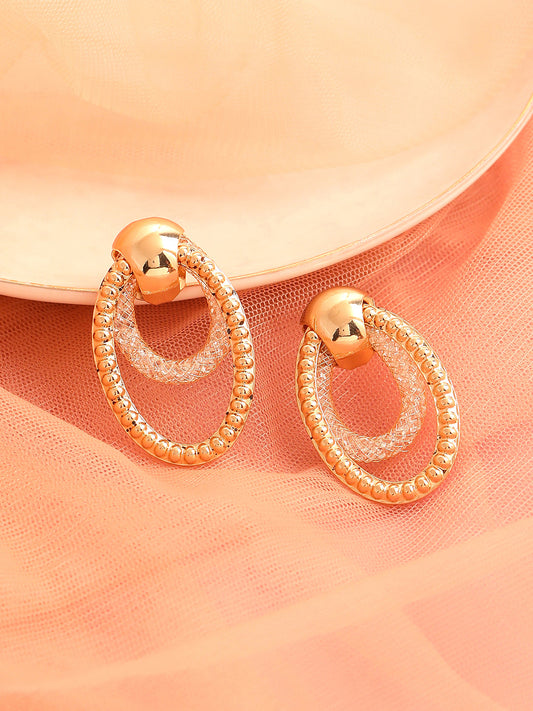 GOLD PLATED PARTY DESIGNER DROP EARRING FOR WOMEN