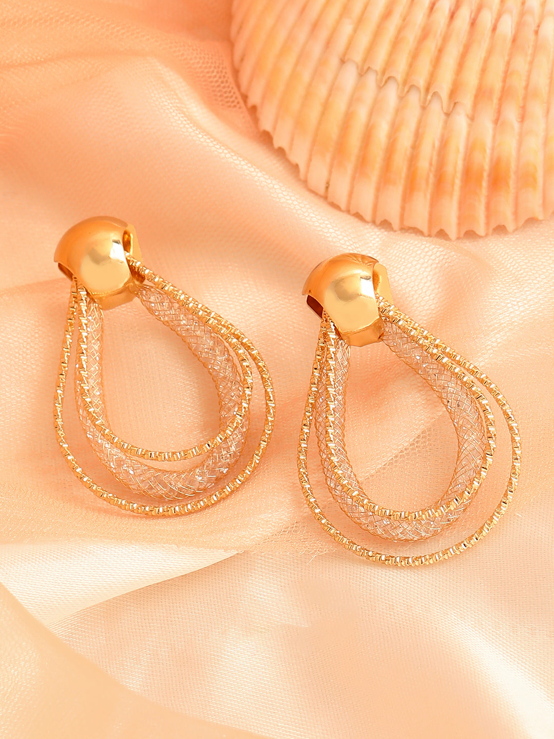 GOLD PLATED PARTY DESIGNER DROP EARRING FOR WOMEN