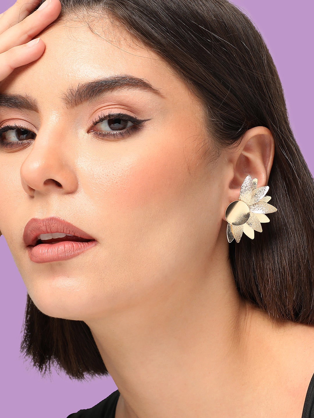 GOLD PLATED PARTY DESIGNER STUD FOR WOMEN