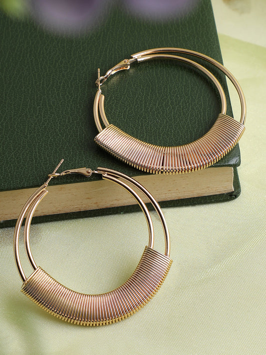 GOLD PLATED PARTY DESIGNER HOOP EARRING FOR WOMEN