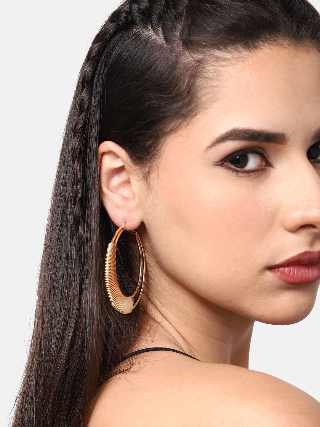 GOLD PLATED PARTY DESIGNER HOOP EARRING FOR WOMEN