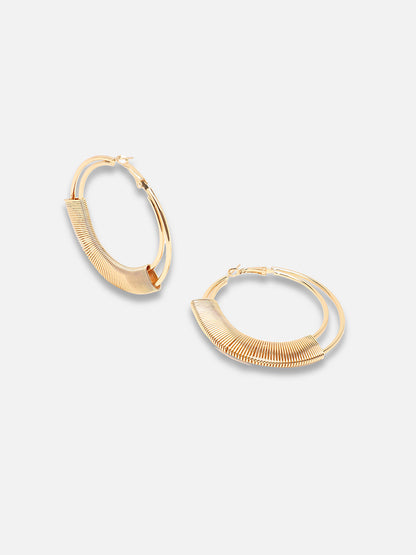 GOLD PLATED PARTY DESIGNER HOOP EARRING FOR WOMEN