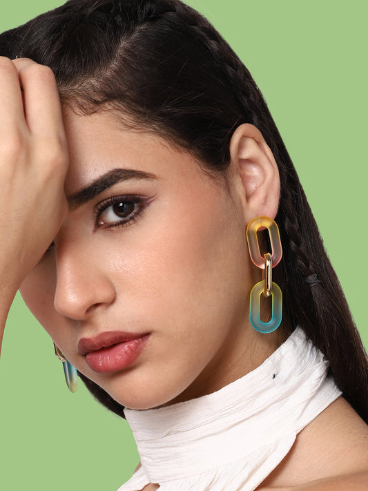 GOLD PLATED PARTY DESIGNER DROP EARRING FOR WOMEN