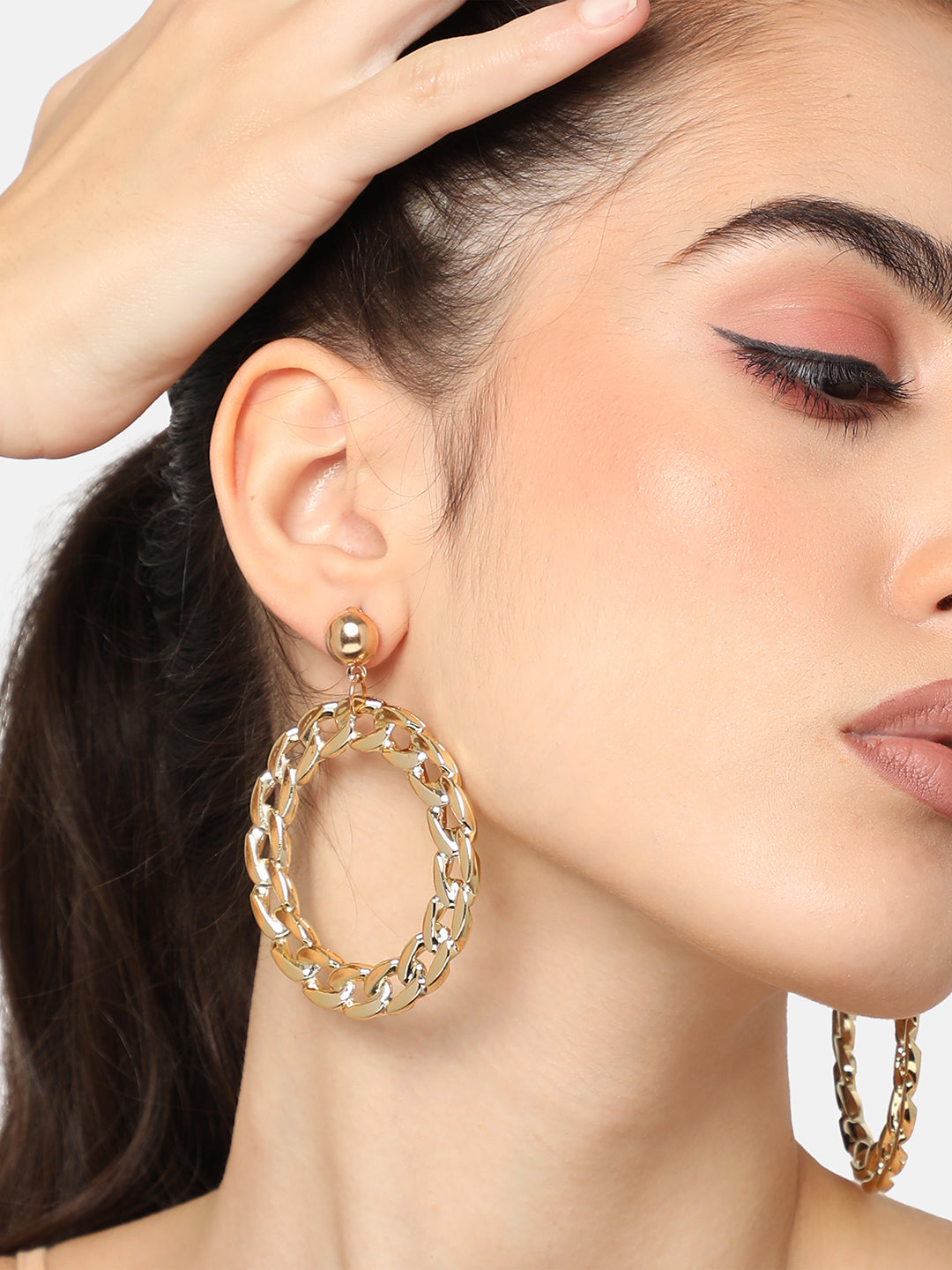 GOLD PLATED PARTY DESIGNER DROP EARRING FOR WOMEN