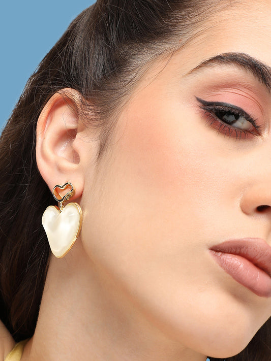 GOLD PLATED PARTY PEARLS DROP EARRING FOR WOMEN