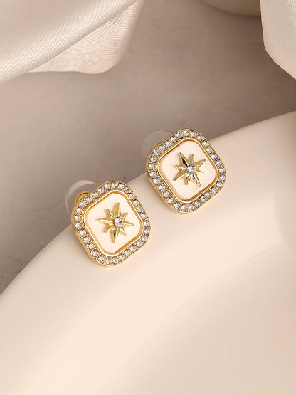 GOLD PLATED PARTY PEARLS STUD FOR WOMEN