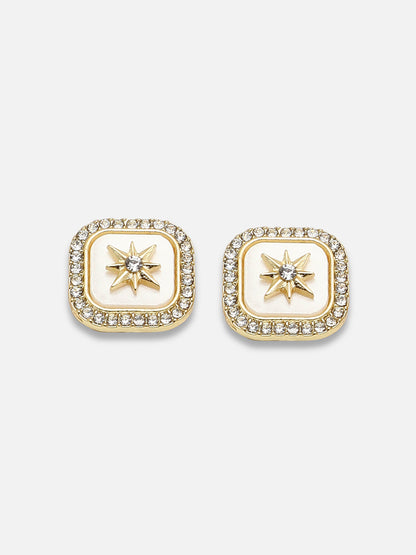 GOLD PLATED PARTY PEARLS STUD FOR WOMEN