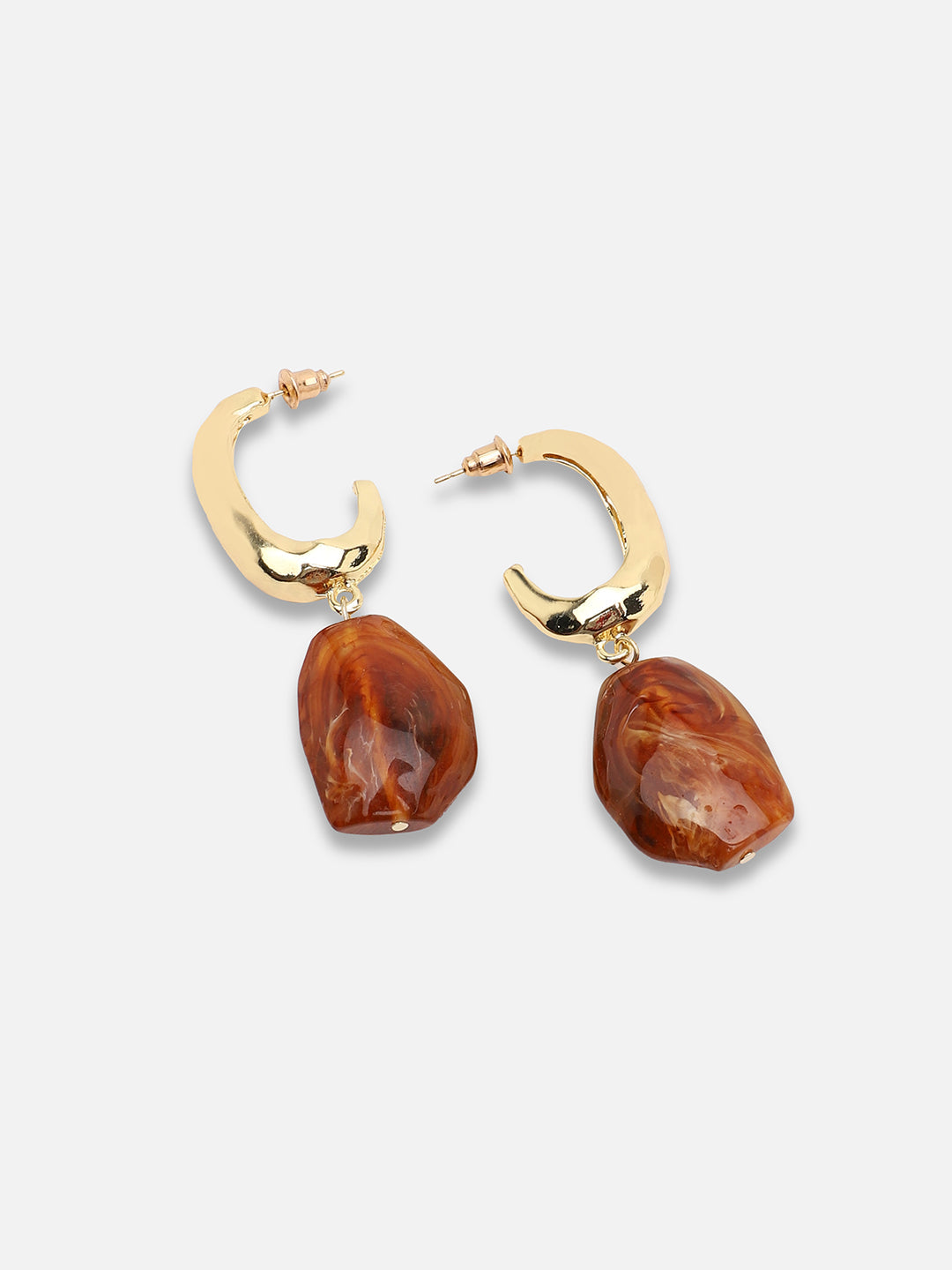 GOLD PLATED PARTY DESIGNER STONE DROP EARRING FOR WOMEN