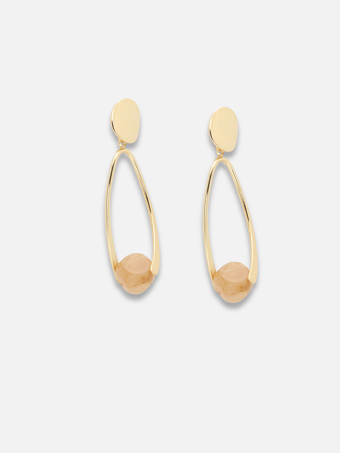 GOLD PLATED PARTY DESIGNER STONE DROP EARRING FOR WOMEN