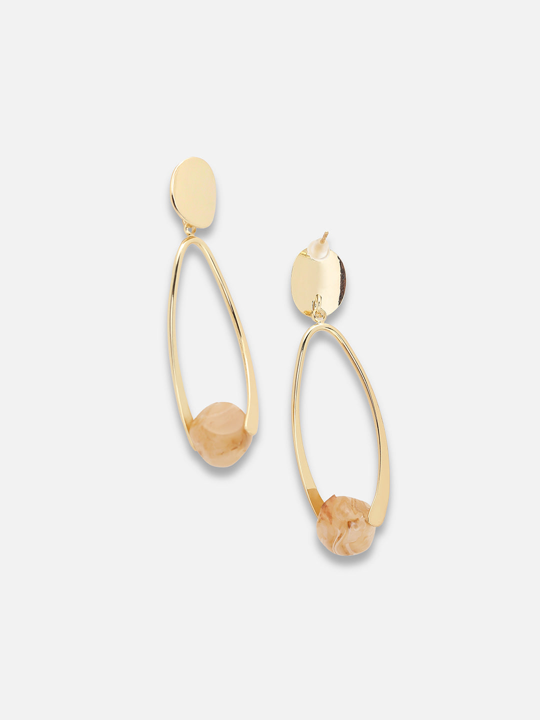 GOLD PLATED PARTY DESIGNER STONE DROP EARRING FOR WOMEN