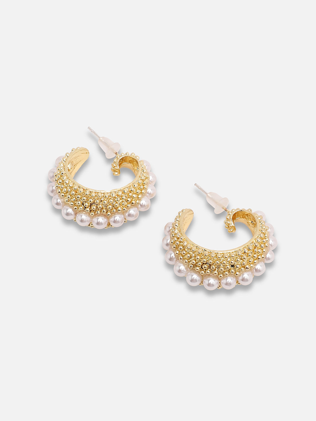 GOLD PLATED PARTY PEARLS DROP EARRING FOR WOMEN