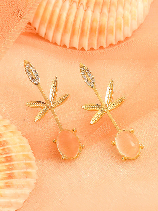 GOLD PLATED PARTY PEARLS DROP EARRING FOR WOMEN