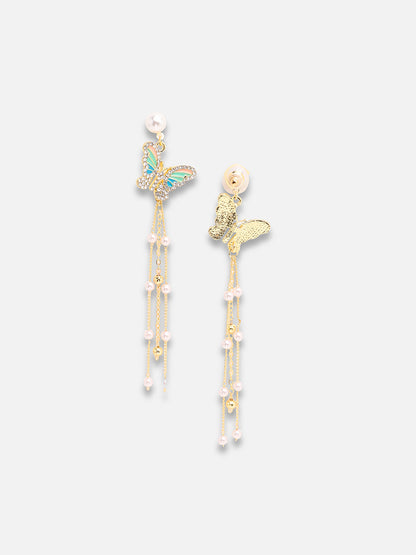 GOLD PLATED PARTY PEARLS DROP EARRING FOR WOMEN