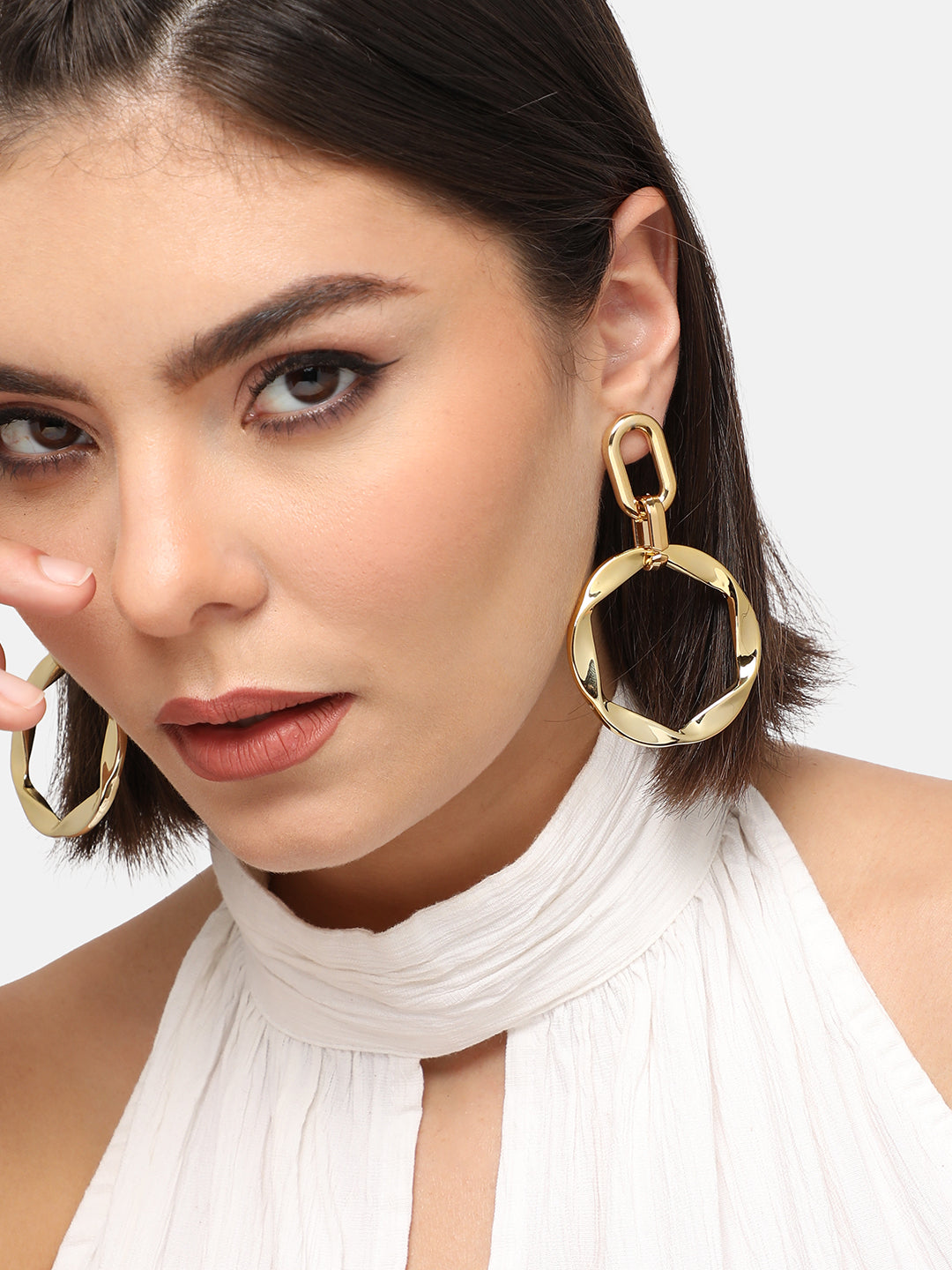 GOLD PLATED PARTY DESIGNER DROP EARRING FOR WOMEN