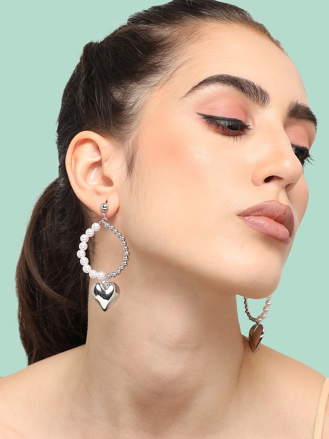 GOLD PLATED PARTY DESIGNER STONE DROP EARRING FOR WOMEN