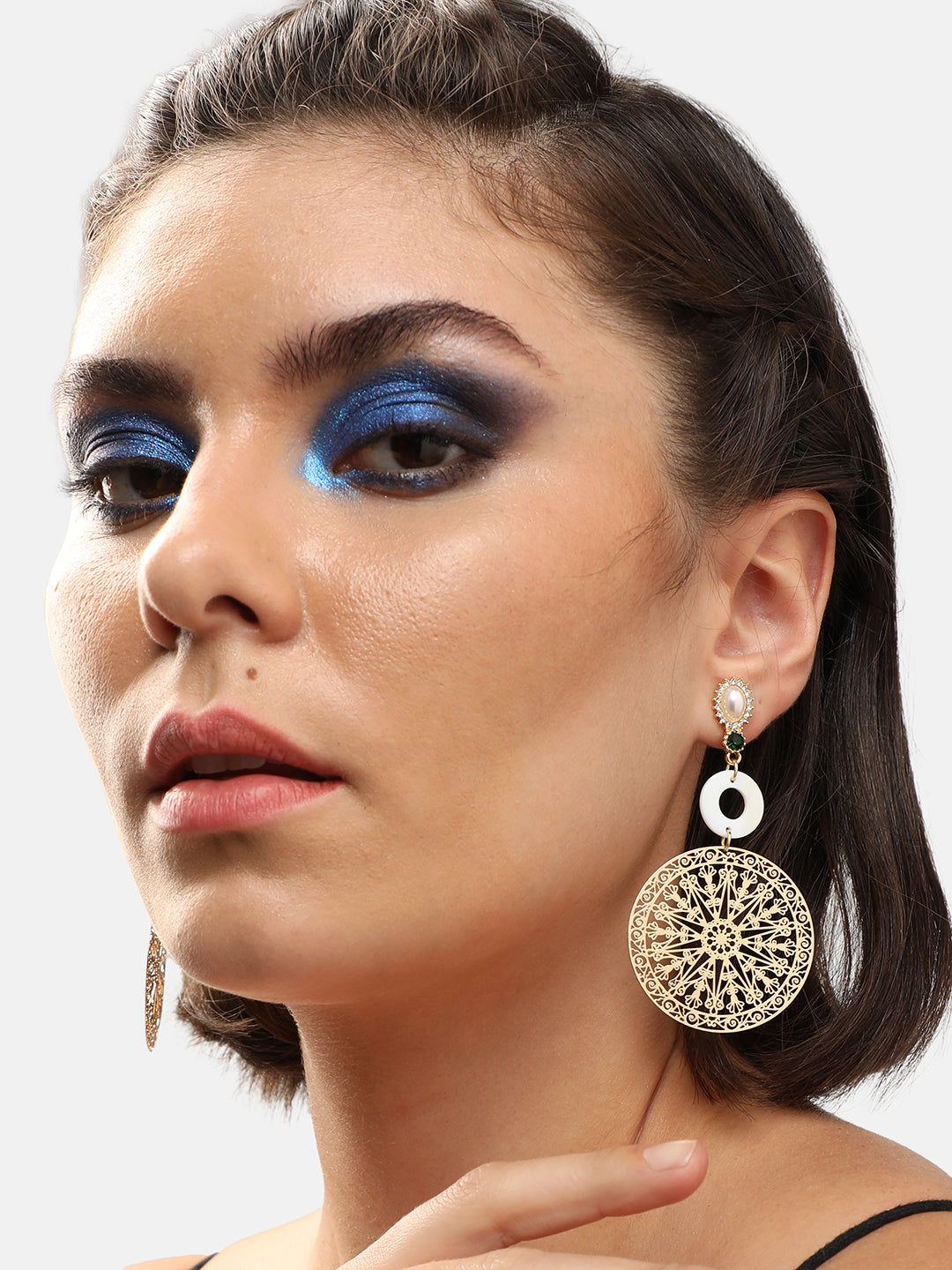 GOLD PLATED PARTY PEARLS DROP EARRING FOR WOMEN