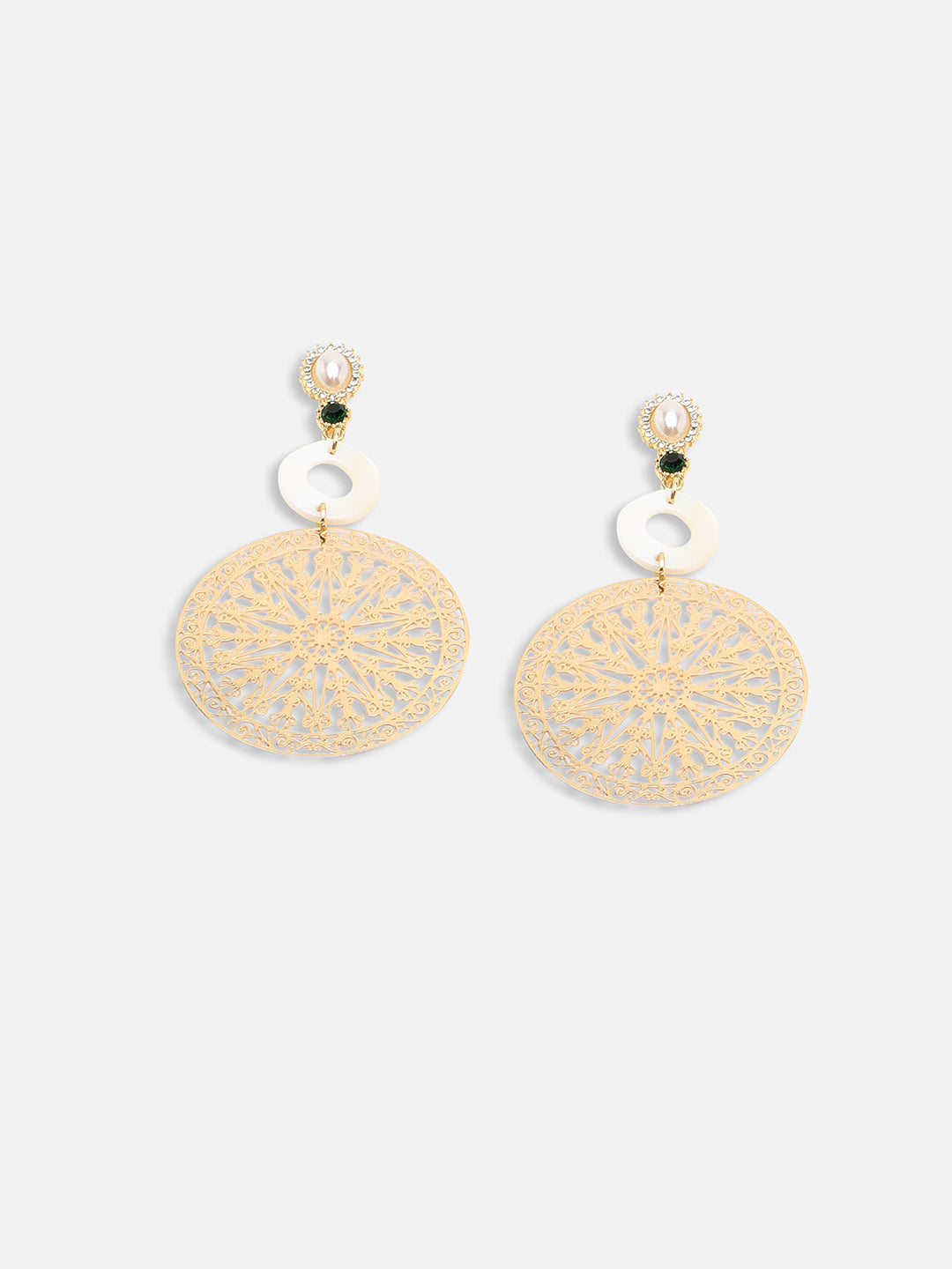 GOLD PLATED PARTY PEARLS DROP EARRING FOR WOMEN