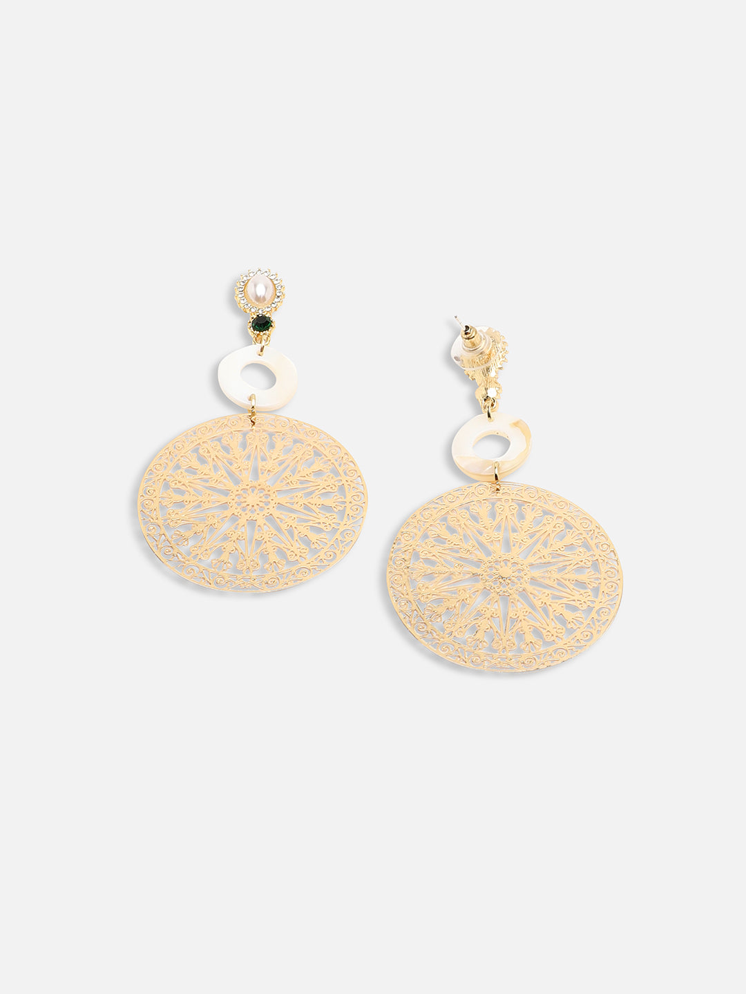 GOLD PLATED PARTY PEARLS DROP EARRING FOR WOMEN