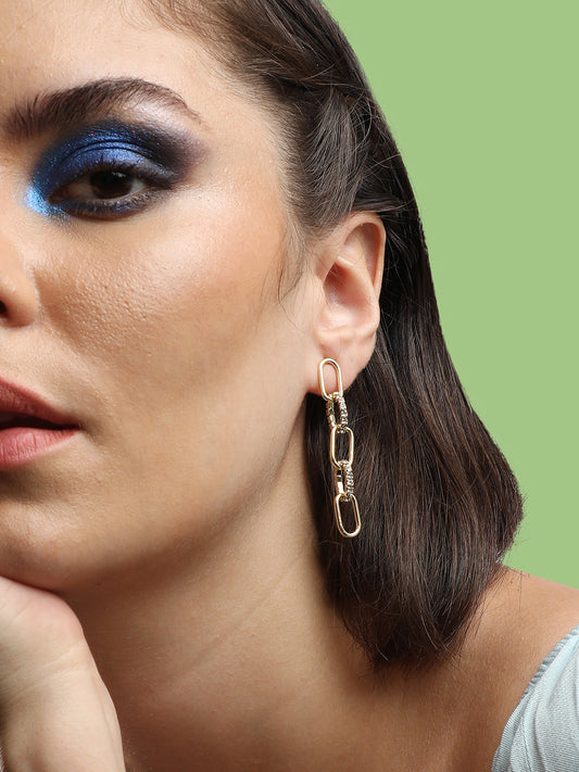 GOLD PLATED PARTY DESIGNER DROP EARRING FOR WOMEN