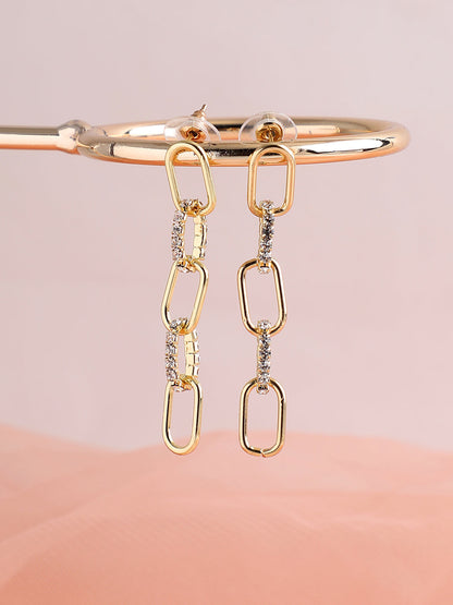 GOLD PLATED PARTY DESIGNER DROP EARRING FOR WOMEN