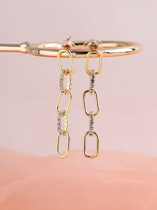 GOLD PLATED PARTY DESIGNER DROP EARRING FOR WOMEN