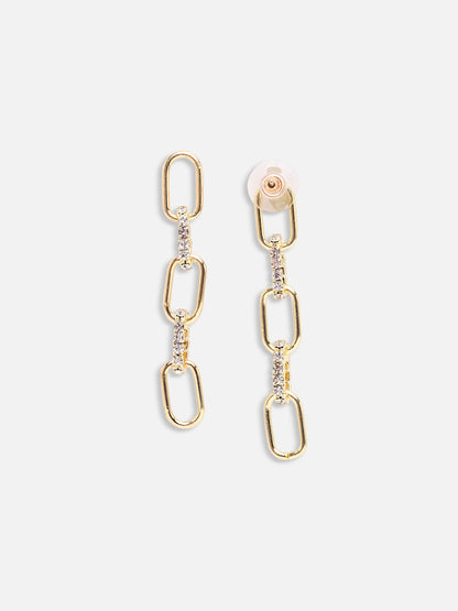 GOLD PLATED PARTY DESIGNER DROP EARRING FOR WOMEN