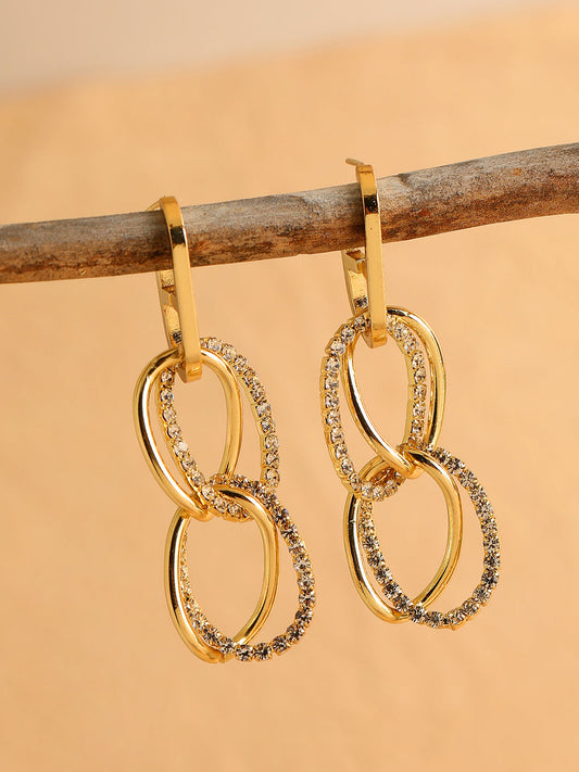 GOLD PLATED PARTY DESIGNER DROP EARRING FOR WOMEN