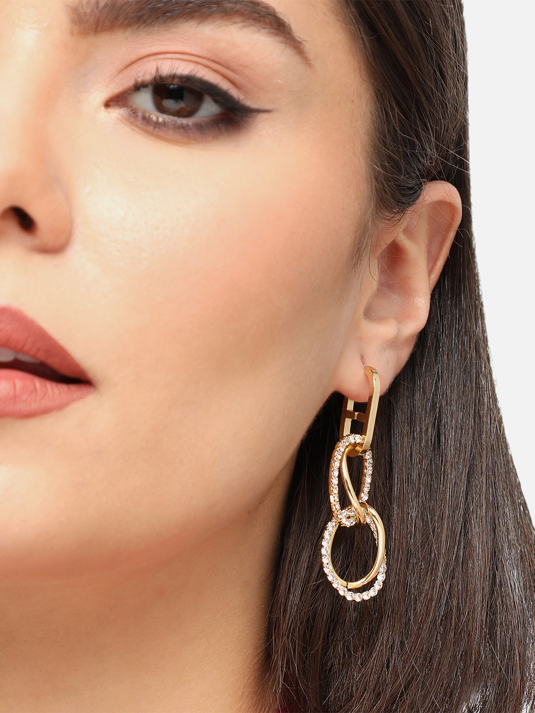 GOLD PLATED PARTY DESIGNER DROP EARRING FOR WOMEN