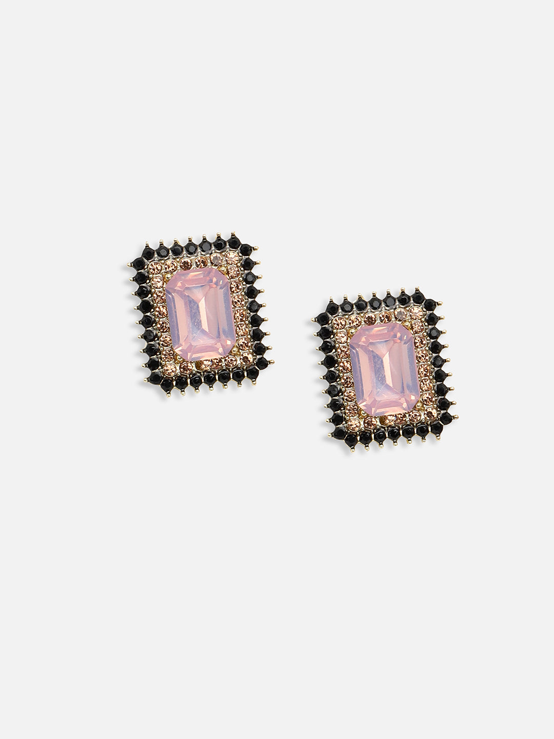 GOLD PLATED PARTY DESIGNER STONE STUD FOR WOMEN