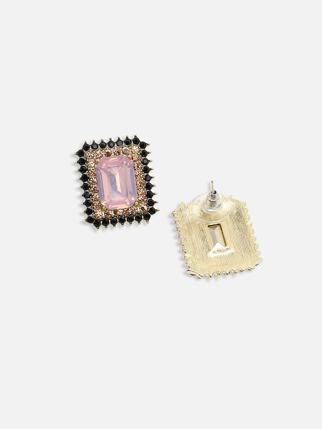 GOLD PLATED PARTY DESIGNER STONE STUD FOR WOMEN