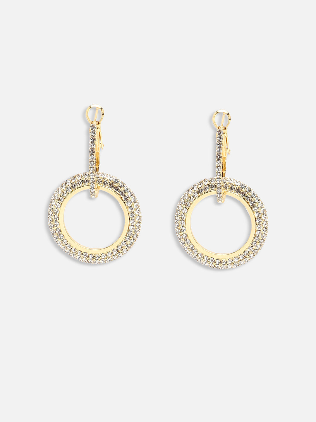 GOLD PLATED PARTY DESIGNER STONE DROP EARRING FOR WOMEN