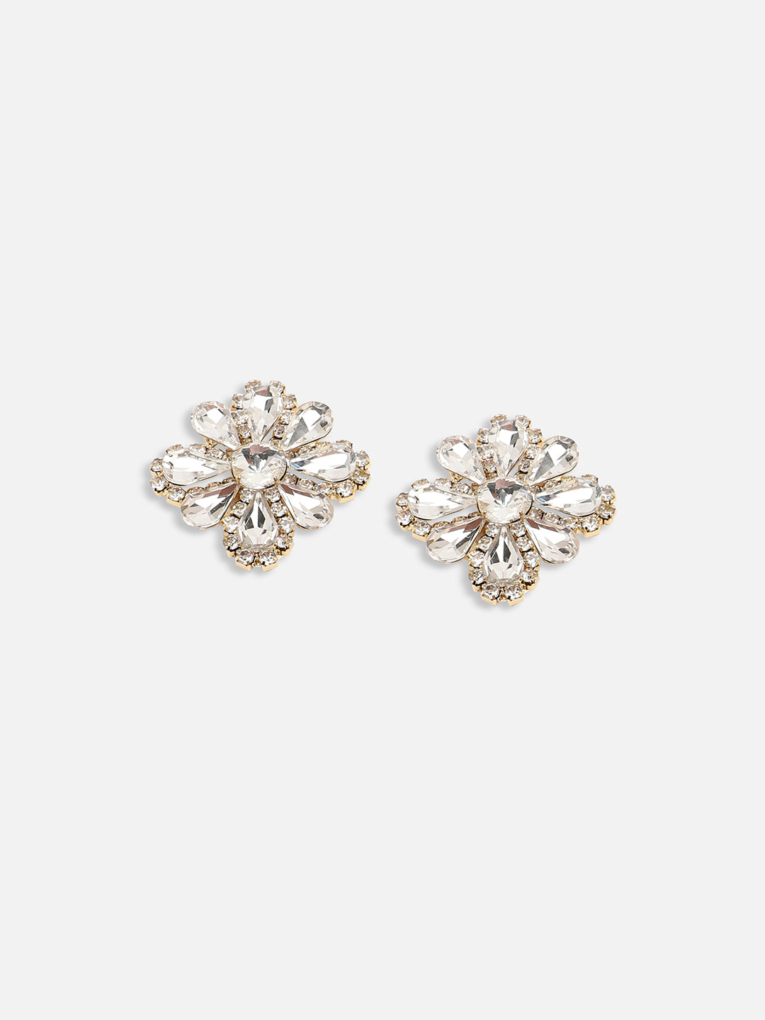 GOLD PLATED PARTY DESIGNER STONE STUD FOR WOMEN