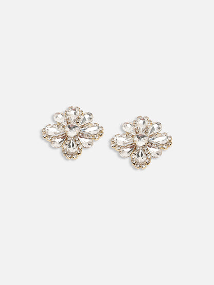 GOLD PLATED PARTY DESIGNER STONE STUD FOR WOMEN