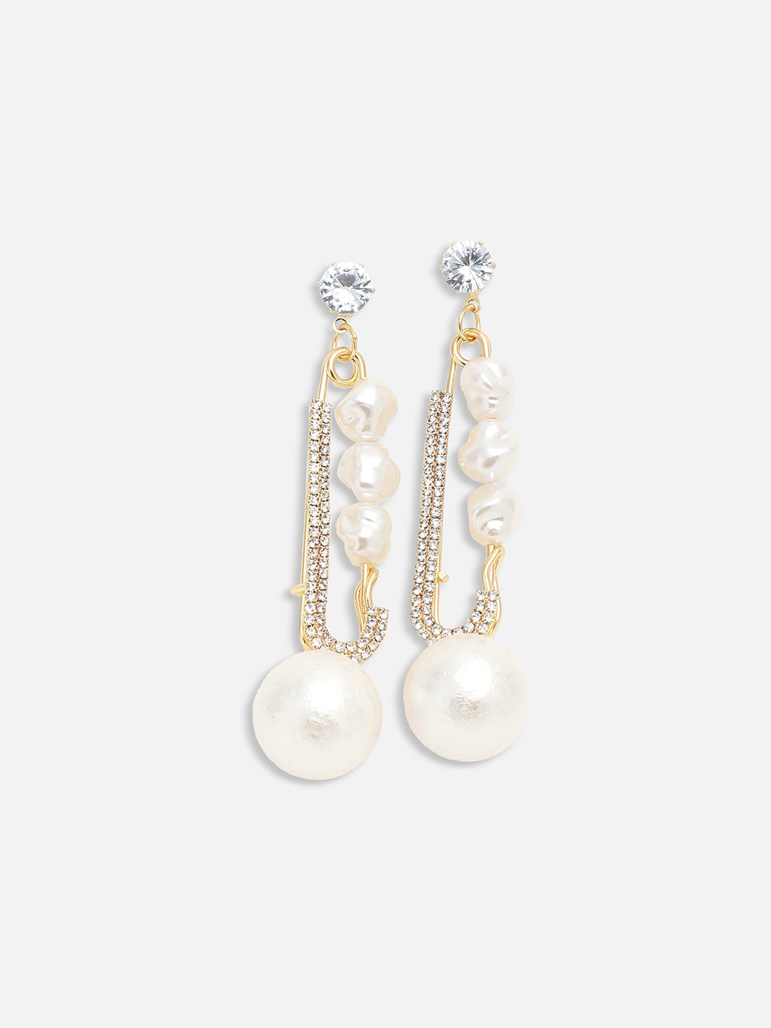 GOLD PLATED PARTY DESIGNER STONE DROP EARRING FOR WOMEN